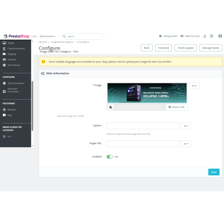 Image Slider for Category