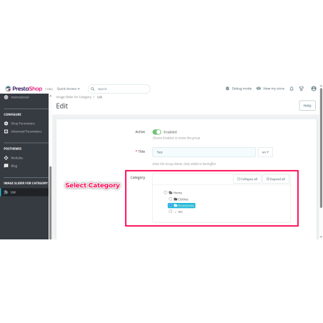 Image Slider for Category
