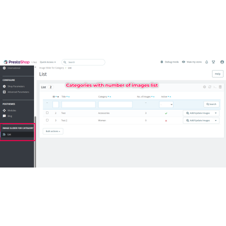 Image Slider for Category
